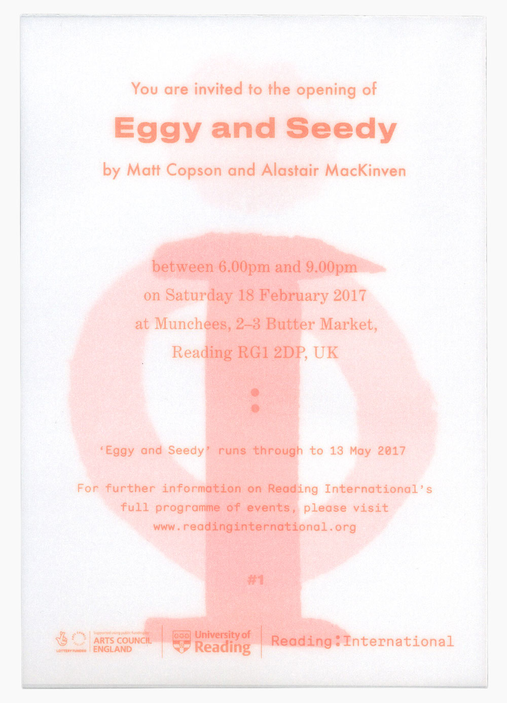 Invitation card to Eggy and Seedy